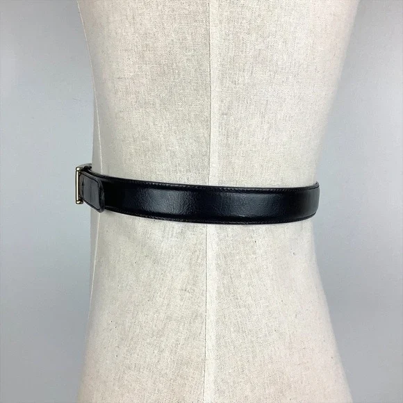 Women’s Black Bonded Leather Belt Size 26-28 - Picture 3 of 8
